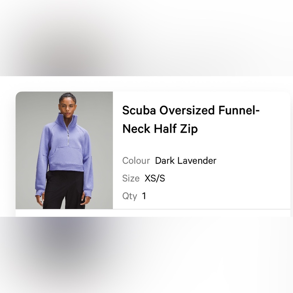 Lululemon Scuba Oversized Funnel-Neck Half Zip Sweater - Dark Lavender